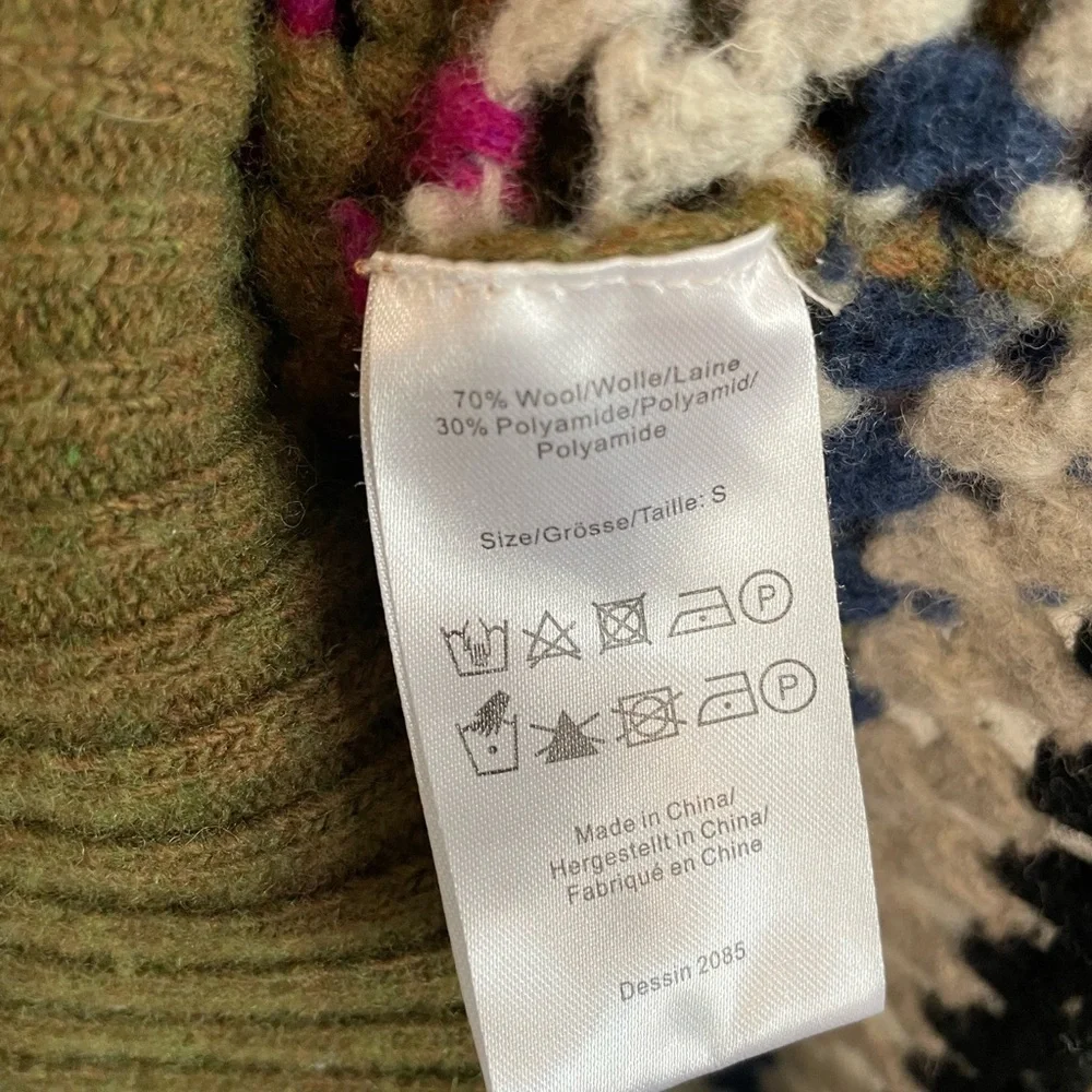 Baum Un Pferdgarten Striped Multicolor open Knit Sweater Vest - Olive Trim - Picture 6 of 6